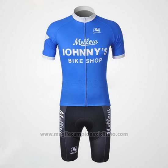 2010 Abbigliamento Ciclismo Johnnys Bianco e Celeste Manica Corta e Salopette