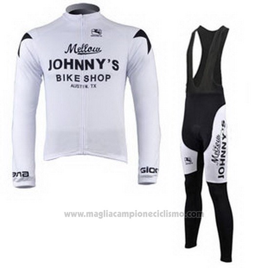 2010 Abbigliamento Ciclismo Johnnys Nero e Bianco Manica Lunga e Salopette