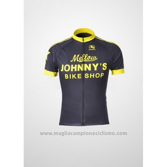 2010 Abbigliamento Ciclismo Johnnys Nero e Giallo Manica Corta e Salopette