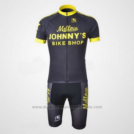 2010 Abbigliamento Ciclismo Johnnys Nero e Giallo Manica Corta e Salopette