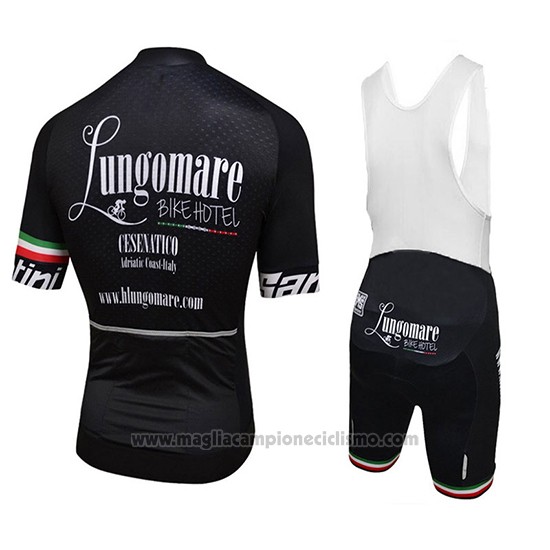 2018 Abbigliamento Ciclismo Lungomare Nero Manica Corta e Salopette