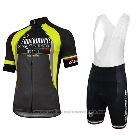 2018 Abbigliamento Ciclismo Lungomare Nero e Giallo Manica Corta e Salopette