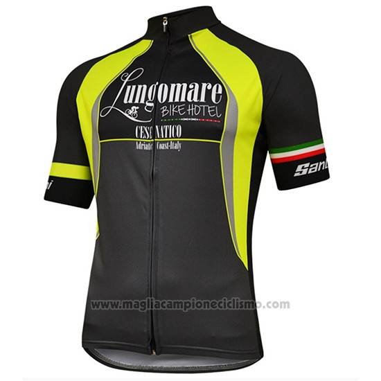2018 Abbigliamento Ciclismo Lungomare Nero e Giallo Manica Corta e Salopette