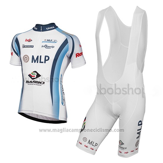 2014 Abbigliamento Ciclismo MLP Team Bergstrasse Bianco Manica Corta e Salopette