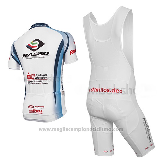 2014 Abbigliamento Ciclismo MLP Team Bergstrasse Bianco Manica Corta e Salopette