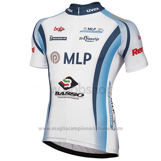 2014 Abbigliamento Ciclismo MLP Team Bergstrasse Bianco Manica Corta e Salopette