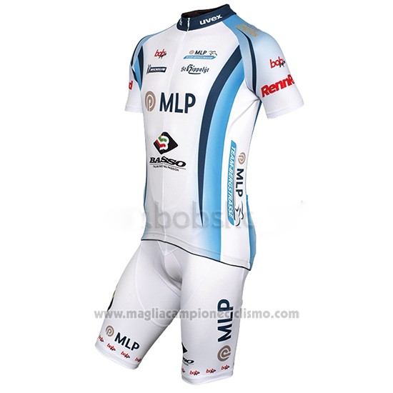 2014 Abbigliamento Ciclismo MLP Team Bergstrasse Bianco Manica Corta e Salopette