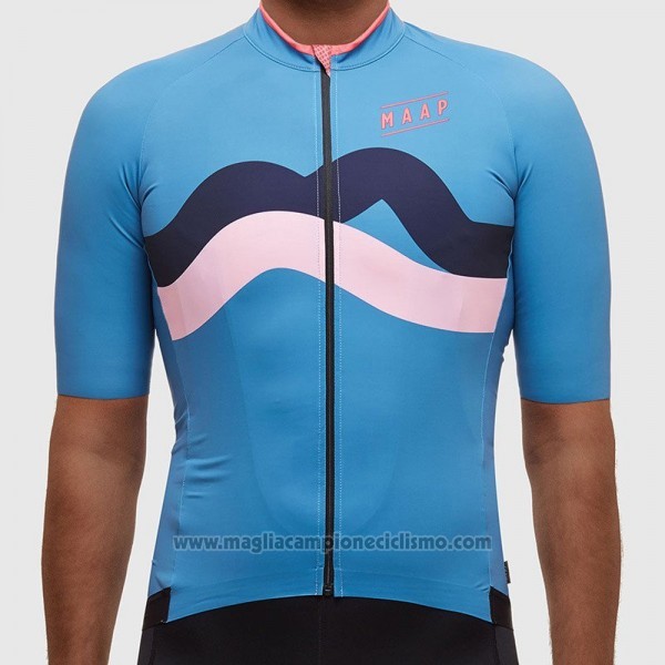 2017 Abbigliamento Ciclismo Maap Fat Stripe Blu Manica Corta e Salopette