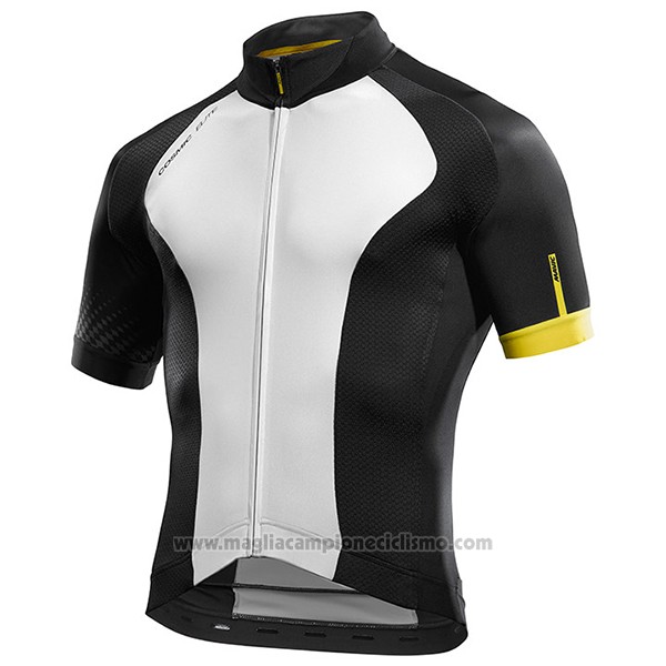 2017 Abbigliamento Ciclismo Mavic Bianco e Nero Manica Corta e Salopette