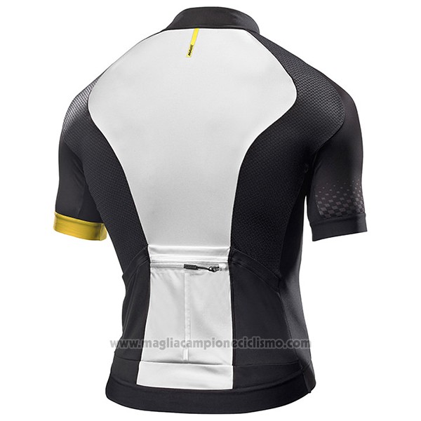 2017 Abbigliamento Ciclismo Mavic Bianco e Nero Manica Corta e Salopette