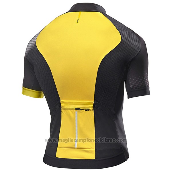 2017 Abbigliamento Ciclismo Mavic Giallo e Nero Manica Corta e Salopette