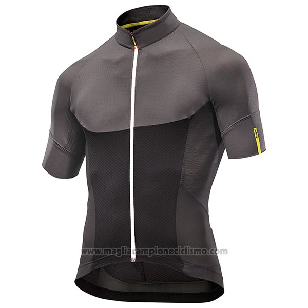 2017 Abbigliamento Ciclismo Mavic Nero e Grigio Manica Corta e Salopette