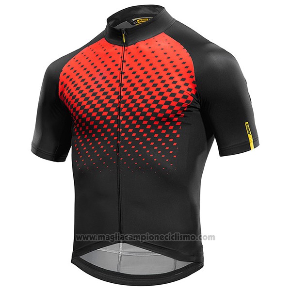2017 Abbigliamento Ciclismo Mavic Rosso e Nero Manica Corta e Salopette
