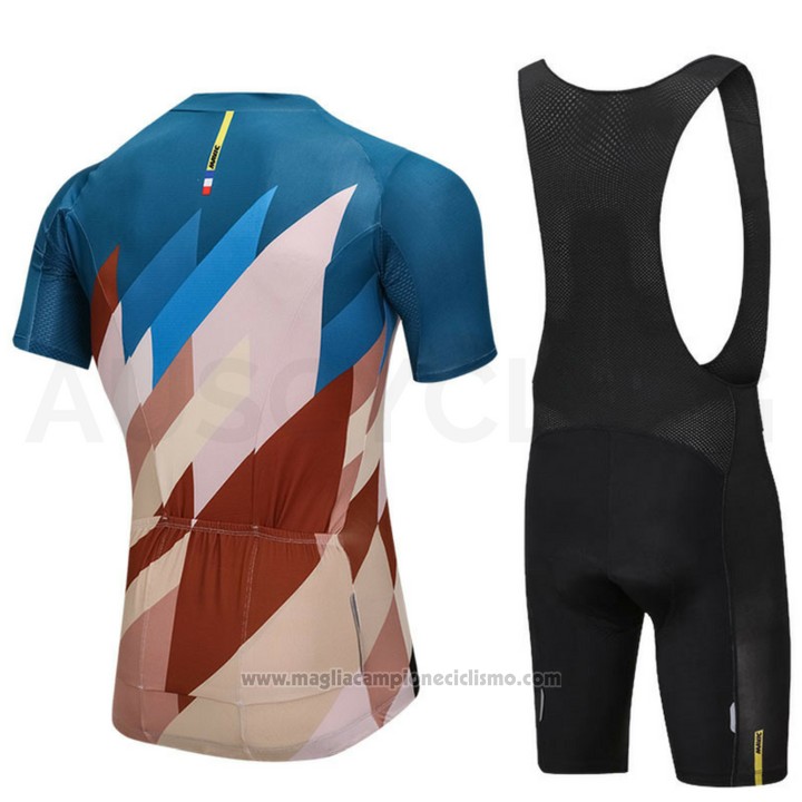 2018 Abbigliamento Ciclismo Mavic Blu e Marrone Manica Corta e Salopette