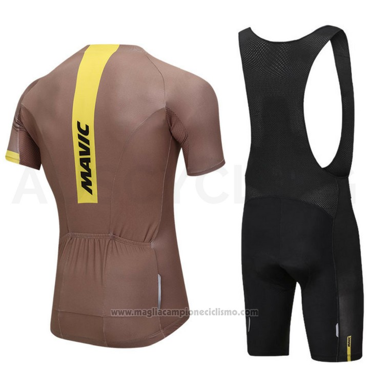 2018 Abbigliamento Ciclismo Mavic Marrone Manica Corta e Salopette
