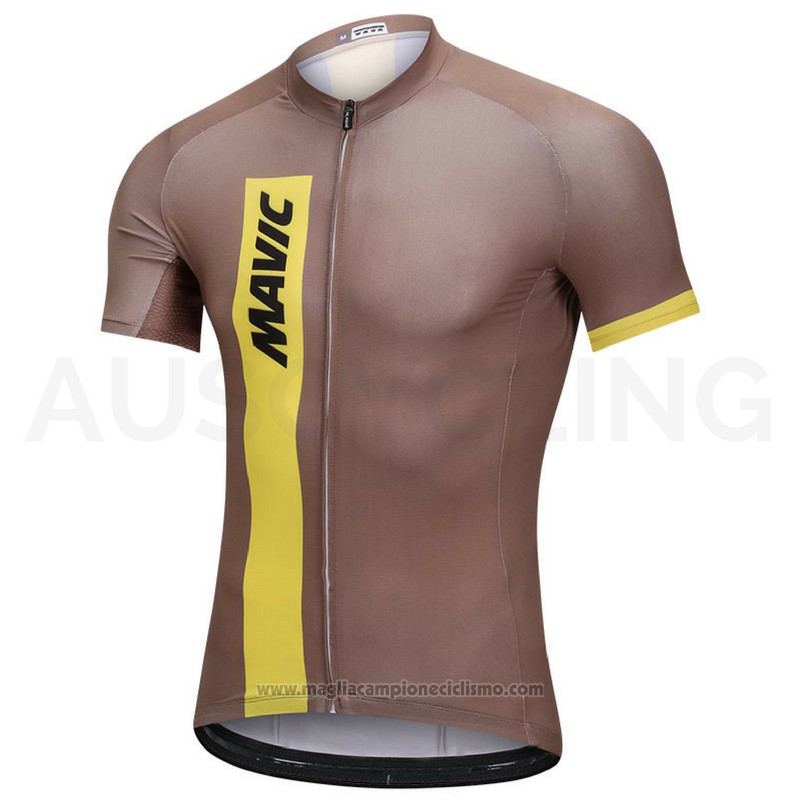 2018 Abbigliamento Ciclismo Mavic Marrone Manica Corta e Salopette