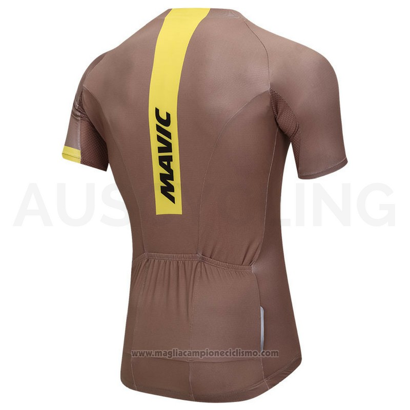 2018 Abbigliamento Ciclismo Mavic Marrone Manica Corta e Salopette