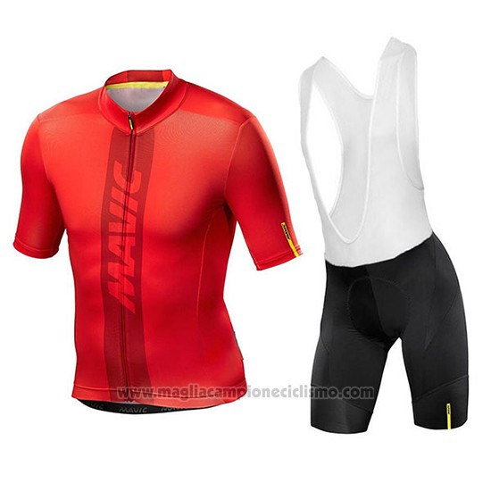 2018 Abbigliamento Ciclismo Mavic Rosso Manica Corta e Salopette