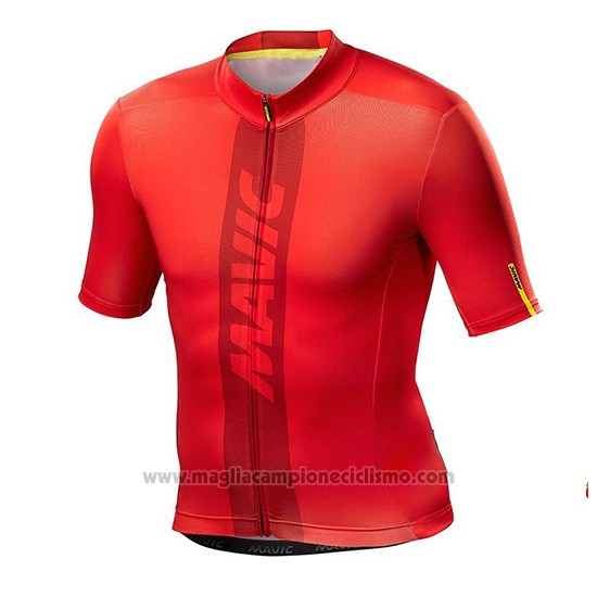2018 Abbigliamento Ciclismo Mavic Rosso Manica Corta e Salopette