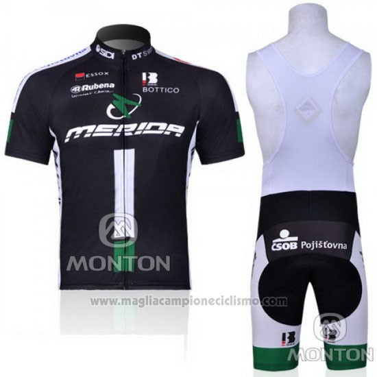 2010 Abbigliamento Ciclismo Merida Nero e Verde Manica Corta e Salopette