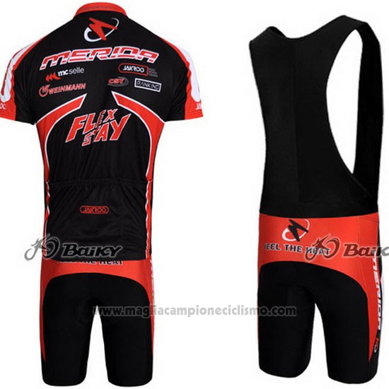 2011 Abbigliamento Ciclismo Merida Nero Manica Corta e Salopette