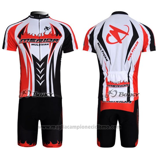 2011 Abbigliamento Ciclismo Merida Nero e Rosso Manica Corta e Salopette