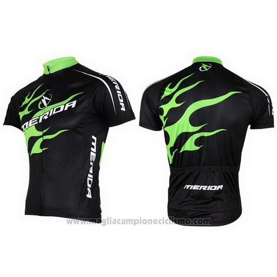 2013 Abbigliamento Ciclismo Merida Nero e Verde Manica Corta e Salopette