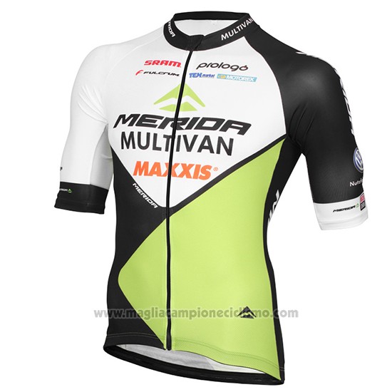 2016 Abbigliamento Ciclismo Multivan Merida Verde e Bianco Manica Corta e Salopette