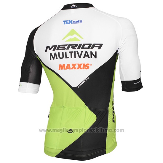 2016 Abbigliamento Ciclismo Multivan Merida Verde e Bianco Manica Corta e Salopette