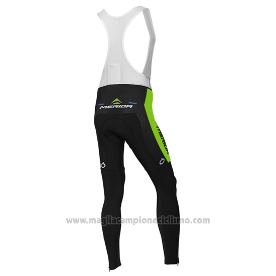 2016 Abbigliamento Ciclismo Multivan Merida Verde e Bianco Manica Lunga Salopette