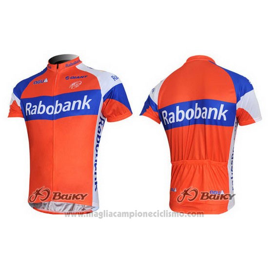 2011 Abbigliamento Ciclismo Rabobank Blu e Arancione Manica Corta e Salopette