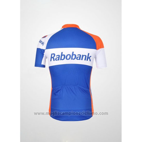 2012 Abbigliamento Ciclismo Rabobank Blu e Bianco Manica Corta e Salopette
