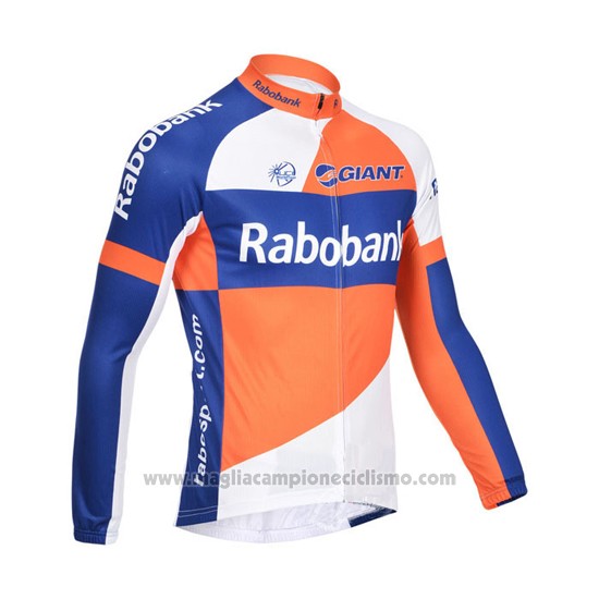 2013 Abbigliamento Ciclismo Rabobank Blu e Bianco Manica Lunga e Salopette