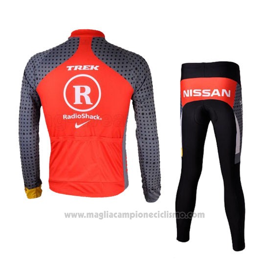 2010 Abbigliamento Ciclismo Radioshack Arancione e Grigio Manica Lunga e Salopette Pantaloni