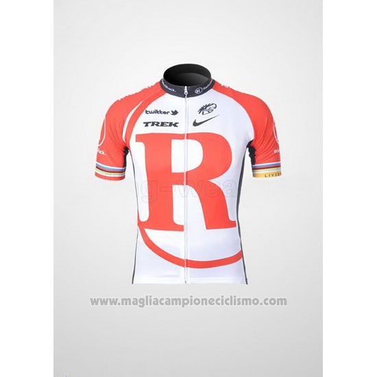 2011 Abbigliamento Ciclismo Radioshack Bianco e Rosso Manica Corta e Salopette