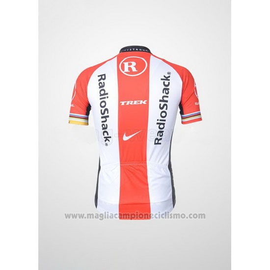 2011 Abbigliamento Ciclismo Radioshack Bianco e Rosso Manica Corta e Salopette