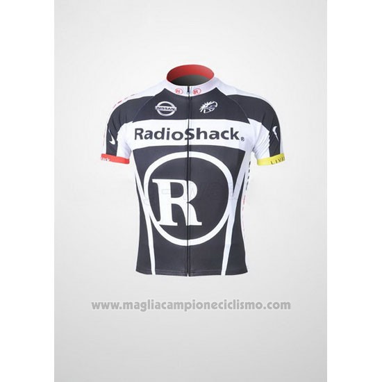 2011 Abbigliamento Ciclismo Radioshack Nero e Bianco Manica Corta e Salopette