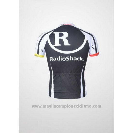 2011 Abbigliamento Ciclismo Radioshack Nero e Bianco Manica Corta e Salopette