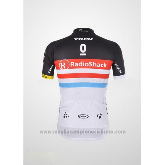 2012 Abbigliamento Ciclismo Radioshack Nero e Bianco Manica Corta e Salopette