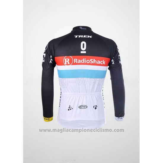 2012 Abbigliamento Ciclismo Radioshack Nero e Bianco Manica Lunga e Salopette