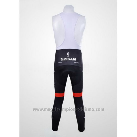 2012 Abbigliamento Ciclismo Radioshack Nero e Bianco Manica Lunga e Salopette