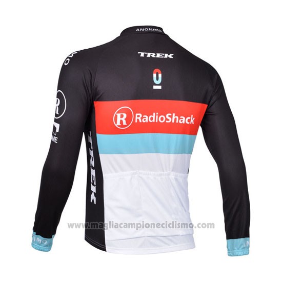 2013 Abbigliamento Ciclismo Radioshack Bianco e Nero Manica Lunga e Salopette