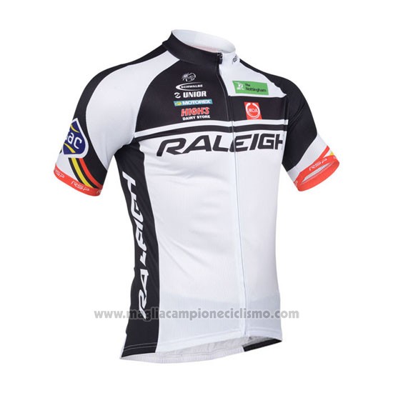 2013 Abbigliamento Ciclismo Raleigh Bianco e Nero Manica Corta e Salopette