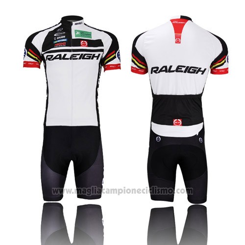 2013 Abbigliamento Ciclismo Raleigh Nero e Bianco Manica Corta e Salopette