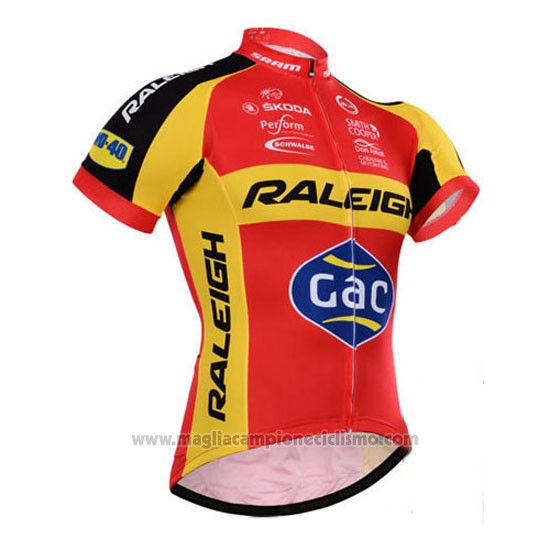 2014 Abbigliamento Ciclismo Raleigh Nero e Rosso Manica Corta e Salopette