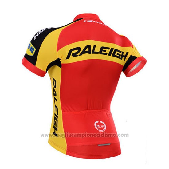 2014 Abbigliamento Ciclismo Raleigh Nero e Rosso Manica Corta e Salopette