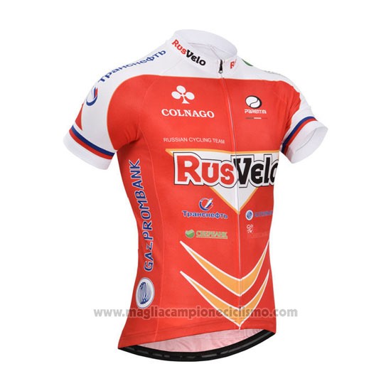 2013 Abbigliamento Ciclismo Rusvelo Rosso Manica Corta e Salopette