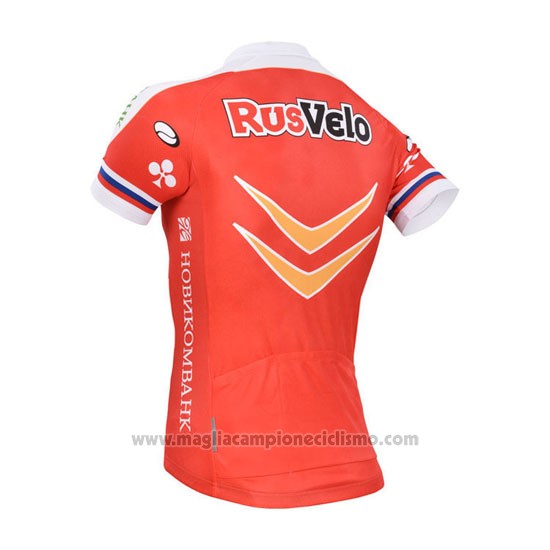 2013 Abbigliamento Ciclismo Rusvelo Rosso Manica Corta e Salopette