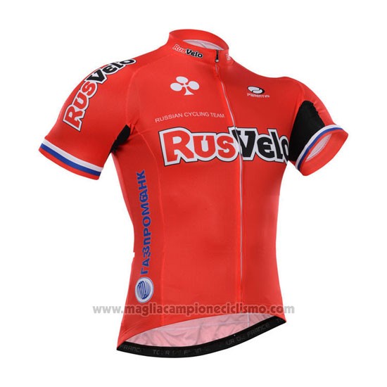 2015 Abbigliamento Ciclismo Rusvelo Rosso Manica Corta e Salopette