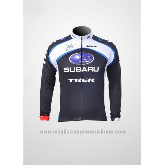 2011 Abbigliamento Ciclismo Subaru Bianco e Nero Manica Lunga e Salopette